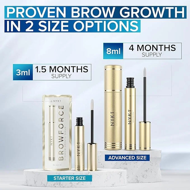 NYK1 CONCENTRATED Eyebrow Growth Serum For Thicker Brows (3ml) BrowForce Eyebrow Serum To Grow Brows For Fuller Thicker Na...