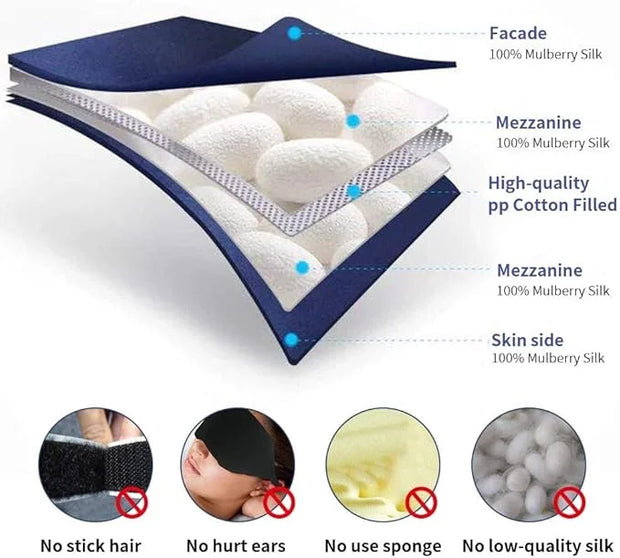 100% Natural Mulberry Soft Silk Sleep Mask, Light Blocking Eye Masks For Sleep, Night Blindfold Eye Mask Cover For Men And...