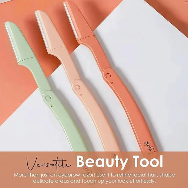 Eyebrow Razor - Premium Facial Hair Remover for Women, Smooth Dermaplaning Tool, Gentle & Safe, Stainless Steel, Compact D...
