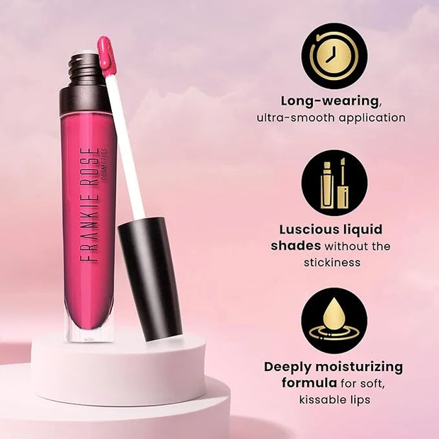 Frankie Rose Cosmetics Lip Gloss | Non-Sticky Formula, Long Lasting Lip Gloss, Bold Pigment & Hydrating Lip Gloss, Crushed...