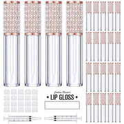 AMORIX 24 Pack Lip Gloss Tubes with Wand 5ml Empty Rhinestone Lip Gloss Containers Cute Lipgloss Bottles Lip Gloss Supplie...