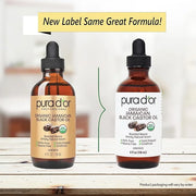 PURA D'OR 4 Oz ORGANIC Jamaican Black Castor Oil - Natural Smoky Scent - w/ 2 BONUS Empty Brushes - 100% Pure USDA Certifi...