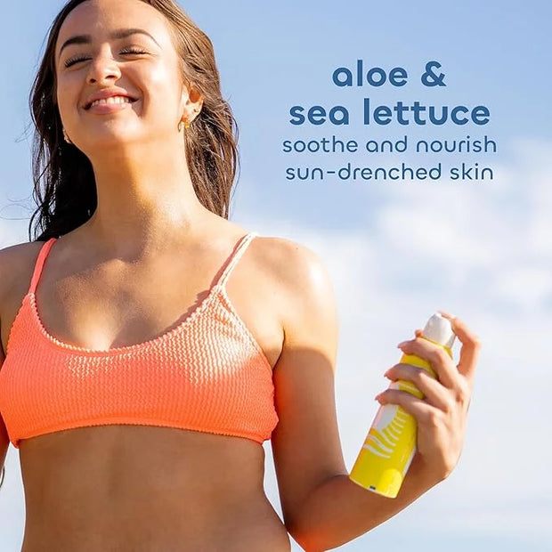 Seaweed Bath Co. Sheer Mineral Sensitive SPF 50 Broad Spectrum Sunscreen Spray, 6 Ounce, Fragrance Free, Sustainably Harve...