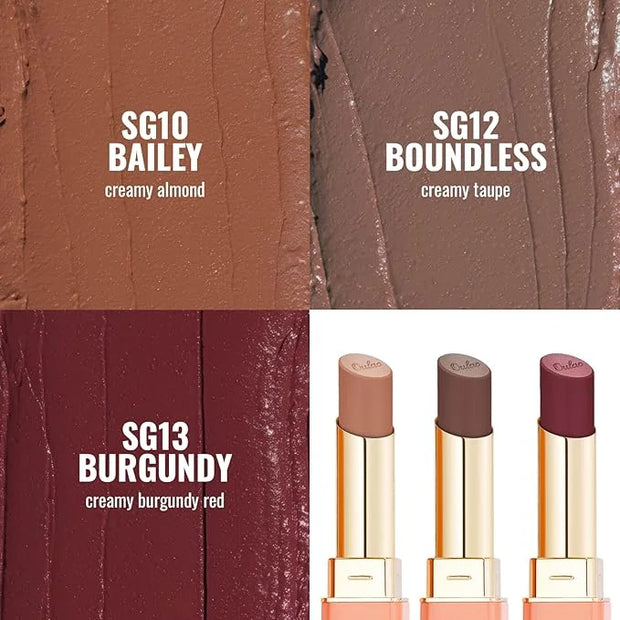 Oulac Color Rich Satin Lipstick Set For Women Nude Brown Lipsticks High Impact Lipcolor Tinted Lip Balm, Nourishing, Satin...