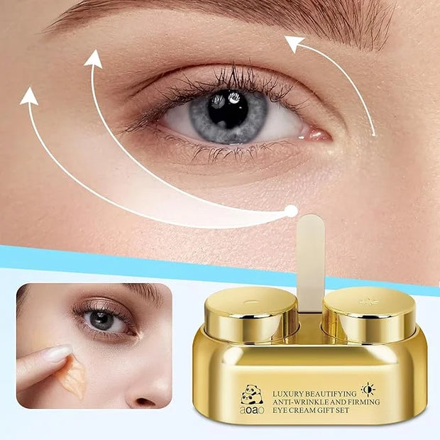 AOAO Luxury Day & Night Eye Cream Gift Set – Anti-Aging & Firming Eye Cream with Peptides, Niacinamide, Caffeine & Hyaluro...