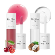 2Pcs Hydrating Lip Glow Oil,Plumping Lip Gloss,Moisturizing Transparent and Nourishing Non-stick Cup Fruit Flavored Lip Oi...