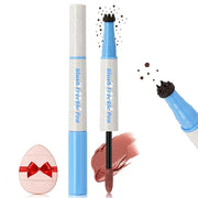 Freckle Blush Pen, 2in1 Dark Brown Faux Freckle Stamp Pen Coral Orange Liquid Blush for Natural Summer Sunkissed Makeup, L...