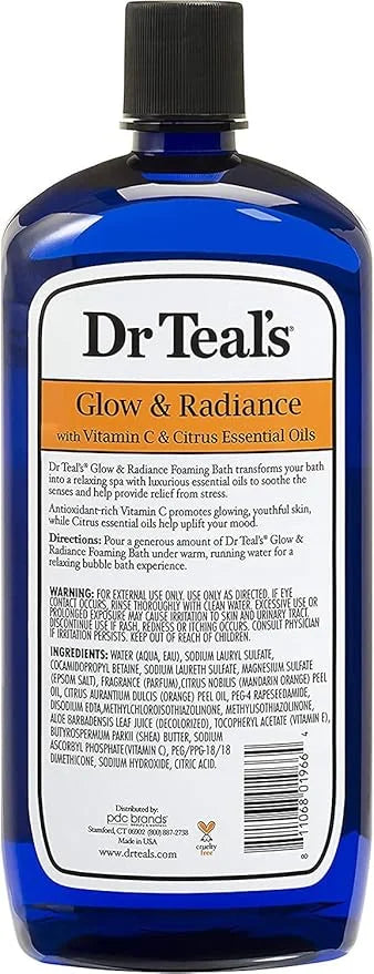 Dr. Teal's Foaming Bath Variety Gift Set (2 Pack, 34oz Ea.) - Soothe & Sleep Lavender, Glow & Radiance Vitamin C and Citru...
