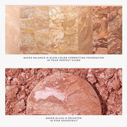 Blush-n-Glow Kit (3 PC): LAURA GELLER NEW YORK Baked Balance-N-Glow Illuminating CC Powder Foundation Sand, Retractable Ka...