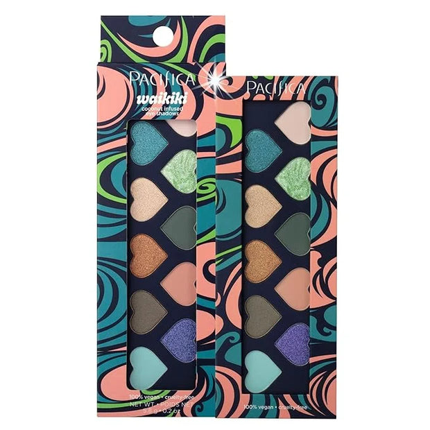 Pacifica Eyeshadow Palette – Waikiki Mineral Eyeshadow, Blendable Shimmer & Matte Shades w/Velvet Matte, Shimmer & Metalli...