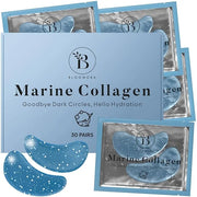 Marine Collagen Eye Patches (30 PAIRS), For Puffy Eyes and Dark Circles, Under Eye Mask with Hyaluronic Acid & Collagen, D...