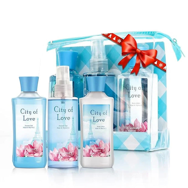 Bath & Body Care Travel Set - Home Spa Set with Body Lotion, Shower Gel and Fragrance Mist, Personal Body Care Travel Set ...