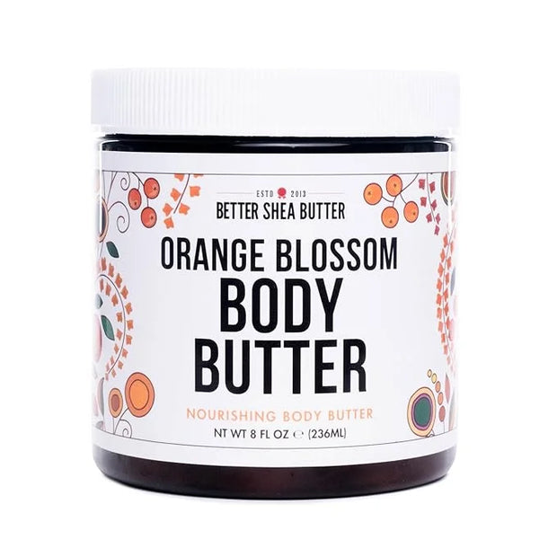Deep Hydration ORANGE BLOSSOM Body Butter for Dry Skin | Natural Body Lotion for Women with Raw Shea Butter | No Synthetic...