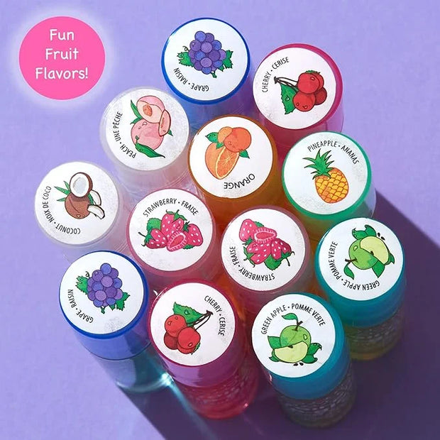 Expressions girl 12pc Roll On Lip Gloss Set with Carrying Case, Glossy Lip Make-up for Kids and Teens - Fruity Flavors, No...