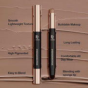 FV Long Lasting Cream Eyeshadow Stick, Waterproof & High Pigmented Eye Shadow Sticks Duo with Blending Sponge, Crease-Proo...