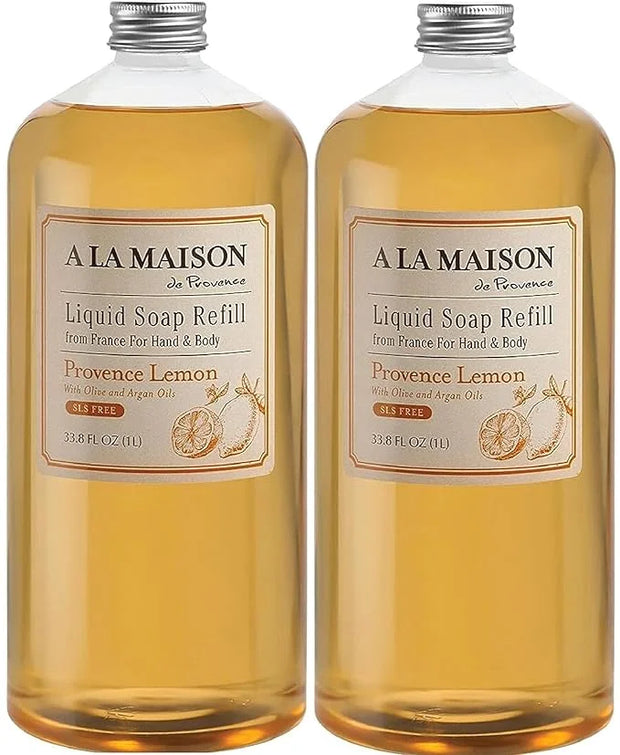 A LA MAISON French Liquid Hand Soap Refill, Provence Lemon - Natural Hand Wash Made with Essential Oils - Biodegradable, P...
