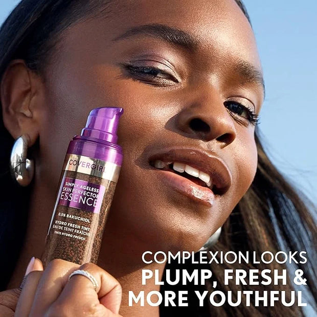 Covergirl Simply Ageless Skin Perfector Essence Foundation, 65 Tan-Rich, Tinted Skincare Makeup Hybrid, Sheer Tint, Radian...