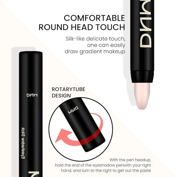 Kaely 2Pcs Cream Eyeshadow Sticks Set for Eyes Waterproof,Rose Shimmer & Desert Matte Eye shadow Stick Pencil Pen Bulk som...