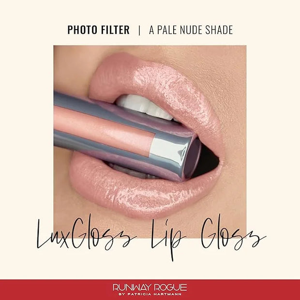 Runway Rogue LuxGloss Lip Gloss, High-Pigment Shimmery Pale-Nude Lip Gloss, ‘Photo Filter’ - Product Image