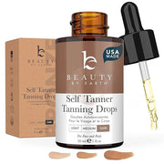 Self Tanning Drops for Face - USA Made with Organic & Natural Ingredients, Ultra Dark Face Tanning Drops to Add to Moistur...