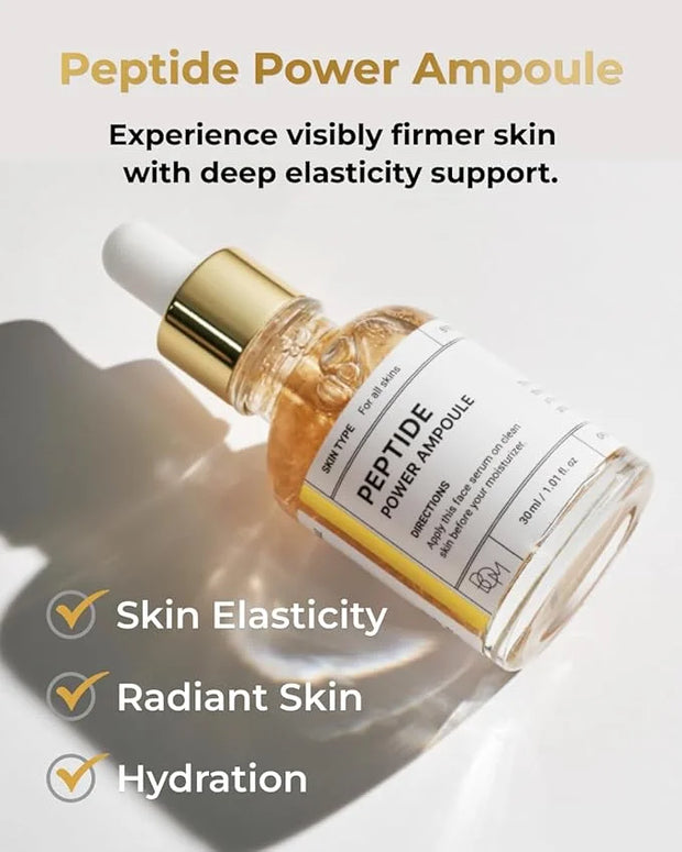 BOM COSMETICS A Set of Peptide Power Skincare With 5 Kinds of Items (Toner, Ampoule, Cream, Eye Cream, Sleeping Mask), 24K...