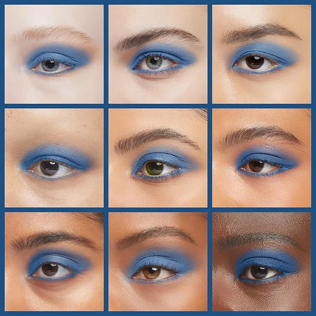 Erinde Single Dark Blue Matte Eyeshadow Palette, High Pigmented Eye Shadow Powder, Long Lasting, Ultra-Blendable, Intense ...