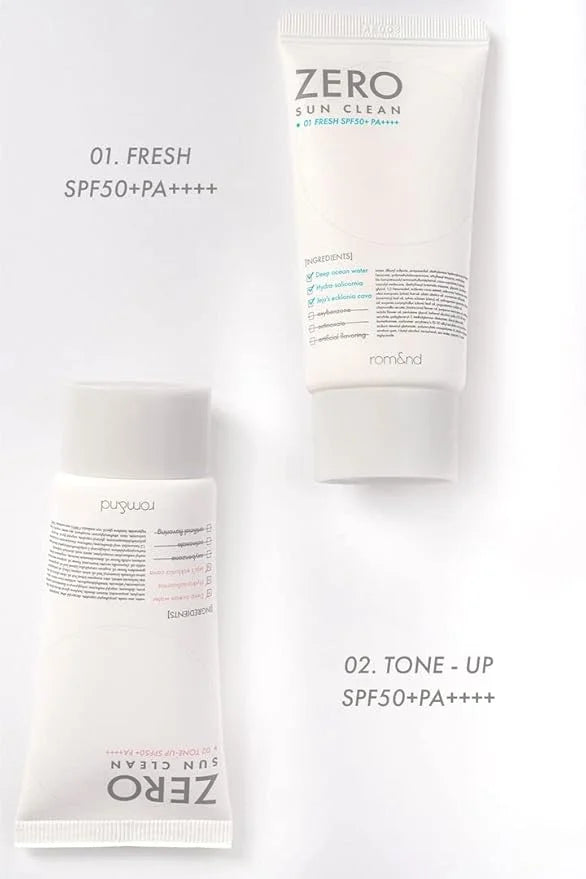rom&nd ZERO SUN CLEAN 01.FRESH SPF50+ PA++++ 01 Fresh, Daily Sunscreen, Non-Greasy, No White Cast, Watery Texture, Soft Fi...