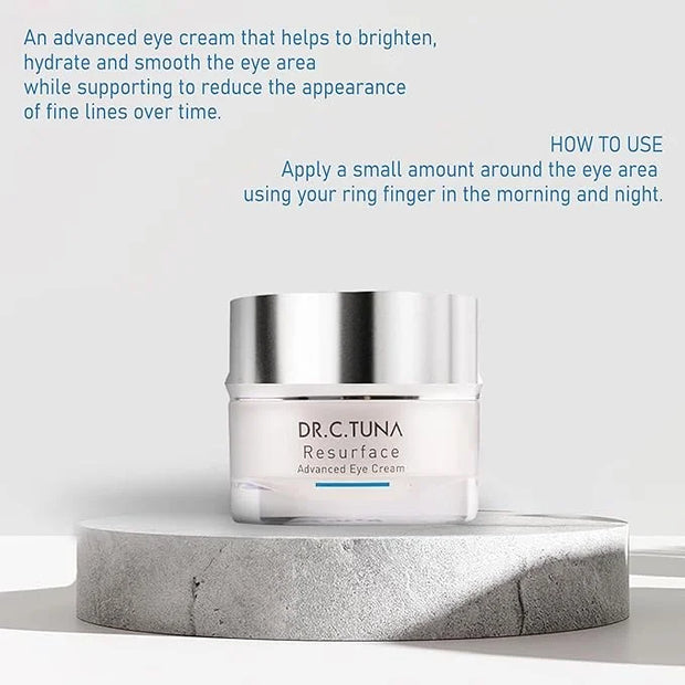 Farmasi Dr. C. Tuna Resurface Advanced Eye Cream, Natural and Organic Anti Aging, Wrinkles Eye Cream to Reduce Puffiness, ...