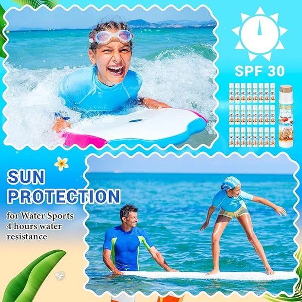 24 Pcs Mini Sunscreen Stick Bulk for Summer Wedding SPF 30 Face Sunscreen Stick Water Resistant Light Skin Tone Sun Block ...