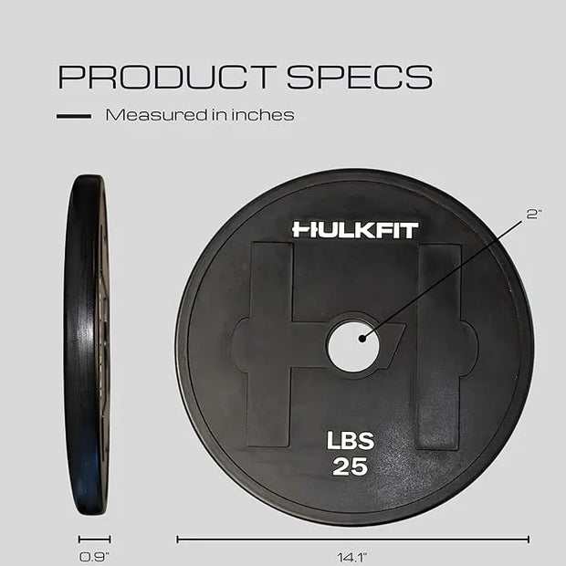 HulkFit 2-inch Rubber Coated Steel Weight Plates Set - Product Image