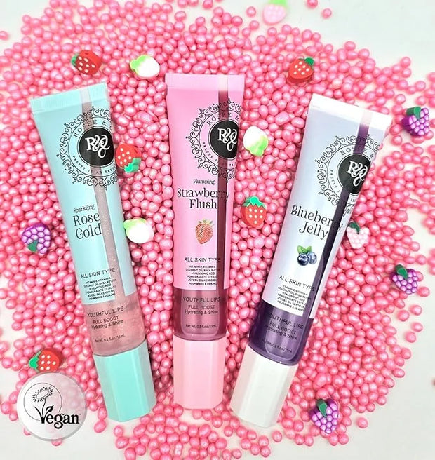 ROSÉE & CO Rosee Lip Gloss Vegan & Cruelty Free Treatment, Professional Make up, Long Lasting Glossy with Shea Butter, Moi...
