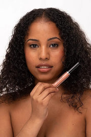 Vegan Moisturizing, Long Lasting Lip Gloss - Satin & Glitter - Allergen Free for Sensitive Skin - Neutral Brown by Dr. Lii...