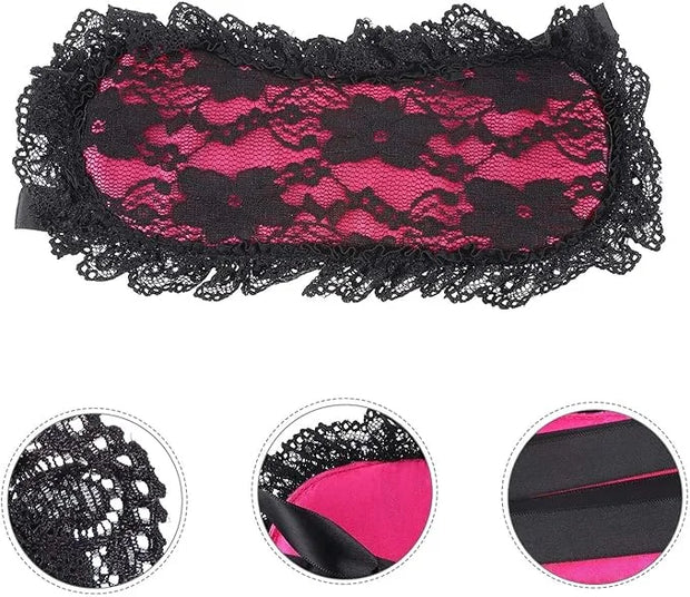 Soft Lace Eye Mask Party Ribbon Accessories, Eye Mask Comfortable Sleep Mask Can Be Adjusted to Shading Eyes, Travel,Home,...