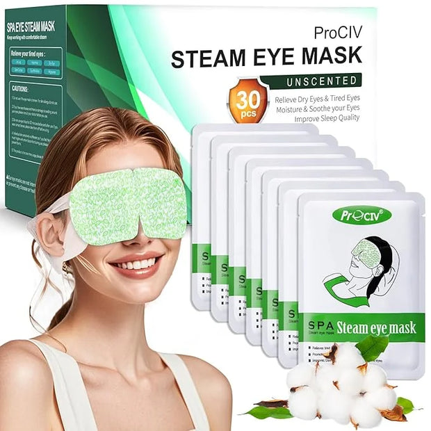 ProCIV 30 Packs Steam Eye Mask, Heated Eye Masks Relaxing Gifts for Women Soothing Eye Fatigue Hot Sleep Mask, Warm Eye Co...