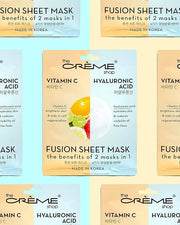 The Crème Shop - Vitamin C & Hyaluronic Acid Fusion Full Face Masks, Korean Facial Skin Care and Moisturizer - Hydrating, ...