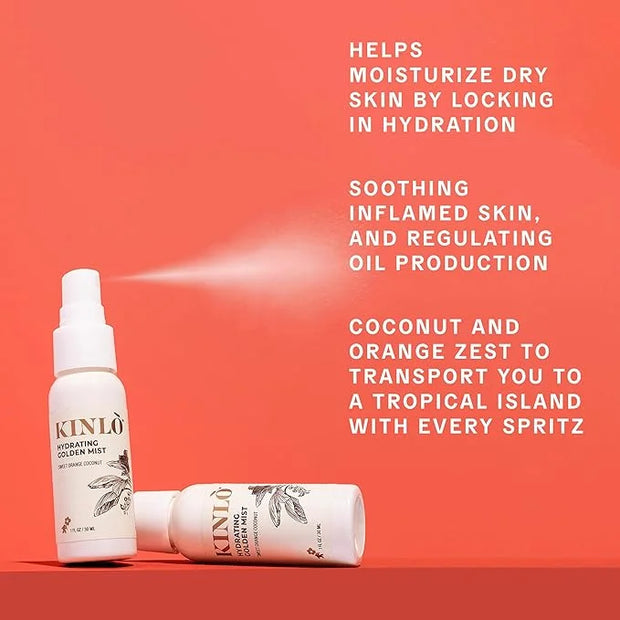 Kinlo Self Care Kit - Facial Oil, Facial Mist, Eye cream, Sweet Orange Coconut Scent Candle | Home SPA Gift Set Mother's M...