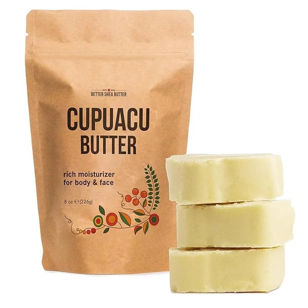 Cupuacu Butter Raw, Pure & Unrefined for Hair Growth & Dry Skin Use on Body and Face - Brazilian Body Butter Base, Lotion ...