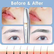 Eyebrow & Facial Trimmer: 2 in1 Rechargeable Facial Hair & Eyebrow Shaver - Painless LED Light (Sky Blue) - Product Image