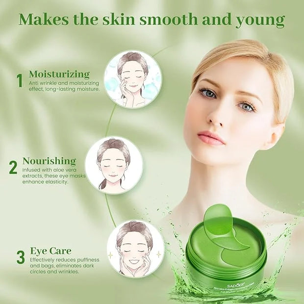 Under Eye Mask, 60 PCS Aloe Vera Under Eye Patches for Dark Circles, Eye Puffiness & Dark Circles Treatment,Under Eye Gel ...