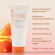 InstaNatural Vitamin C Cleanser Face Wash, Brightens and Reduces Signs of Aging, Fine Lines and Uneven Texture, with Cocon...