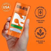 Miles Kids Deodorant for Boys and Girls - Aluminum Free Deodorant for Kids and Teens, Natural, Hypoallergenic, Made in USA...