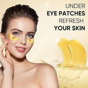 100Pcs/50Pairs Under Eye Patches Gold for Dark Circles, Puffy Eyes, and Wrinkles, 24K Gold Eye Mask for Face, Eye Cream fo...