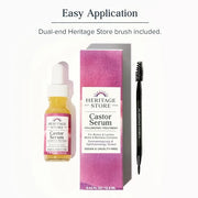 HERITAGE STORE Castor Oil Serum Volumizing Treatment for Fuller, Longer Looking Eyelashes, Bold Brows - Ophthalmology Test...
