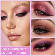 9 Colors Colorful Eyeshadow Palette Makeup,Rose Gold Brown Purple Nude Matte Shimmer Neutral Eye Shadow Powder Palette,Hig...