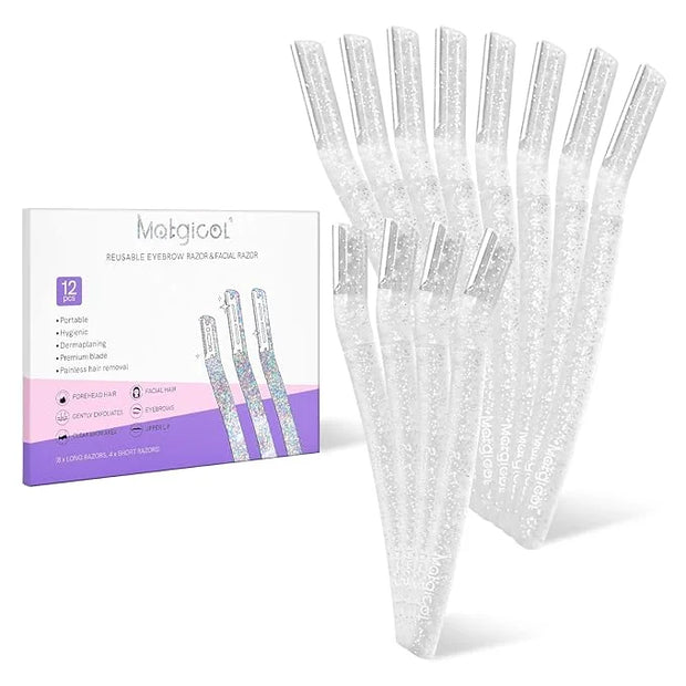 Women’s Dermaplane Razor for Face & Eyebrow - Anti-Cutting Japanese Blades for Eyebrow and Facial Hair Removal, Achieve Si...