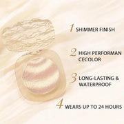 Low Saturation Delicate Long-Lasting Eyeshadow Palette, Monochrome Glitter Pressed Cream Single Vegan (10 Glittle Gold) - ...