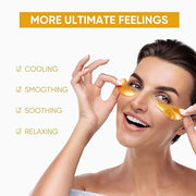 IREV 24k Gold Eye Treatment Mask 60PCS Under Eye Patch Cooling Under Eye Pads for Brightening Repairing and Refreshing You...