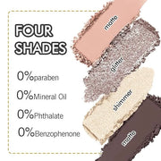 4 Colors Eyeshadow Makeup Palette,Nude Rose Gold Highly Pigmented Natural Neutral Nude Eye Shadow Palette with Mirror,Long...