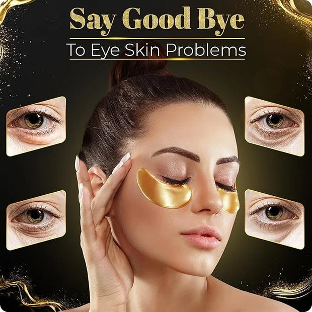 Under Eye Masks (30 Pairs), 24K Gold Under Eye Patches for Puffy Eyes, Dark Circles, Eye Bags, Refreshes Skin, Firm Glowy ...
