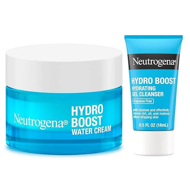 Neutrogena Hydro Boost Skincare Set, Hydro Boost Fragrance Free Water Cream Face Moisturizer, 1.7 fl oz, & Trial Size Hydr...
